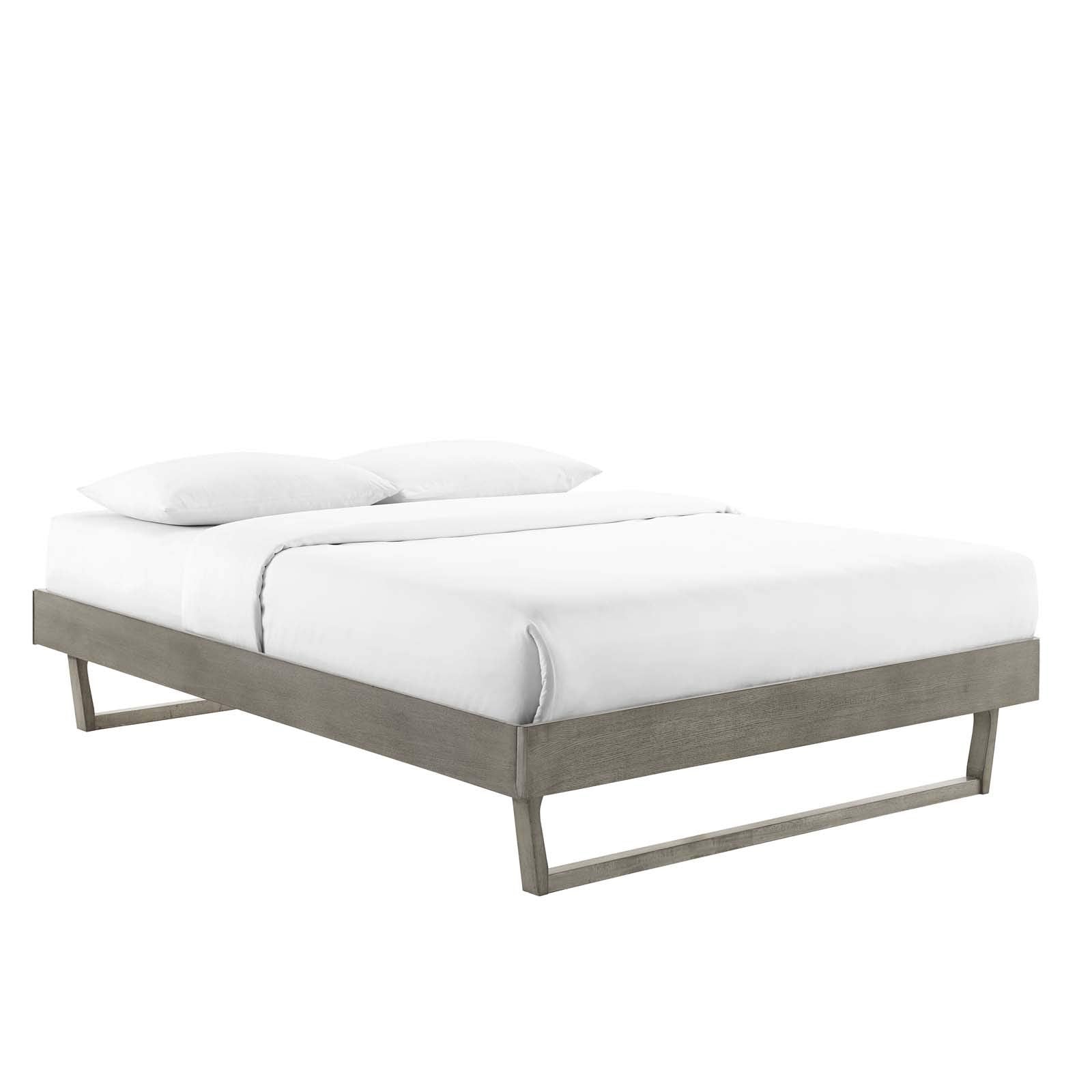 Modway Mod-6215-Gry Billie King Wood Platform Bed Frame, Gray